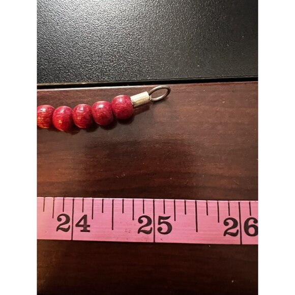 Miss B Red & Brown WOODEN Beaded Necklace - Picture 7 of 7